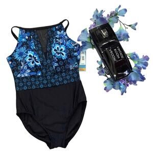 Swim Solutions NWT Tummy Control One Piece Swimwear Women 12